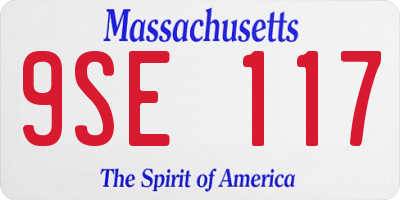 MA license plate 9SE117