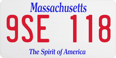 MA license plate 9SE118