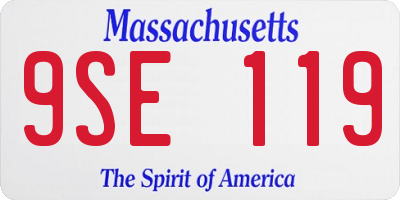 MA license plate 9SE119