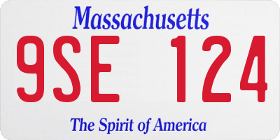 MA license plate 9SE124