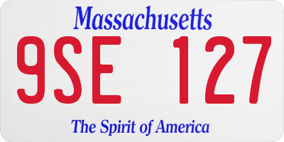 MA license plate 9SE127