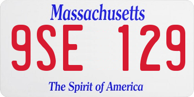 MA license plate 9SE129