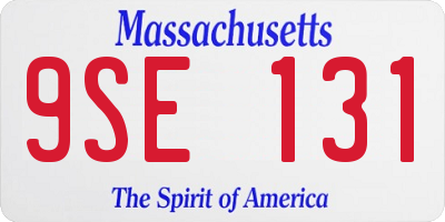 MA license plate 9SE131