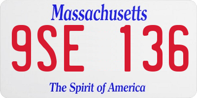 MA license plate 9SE136