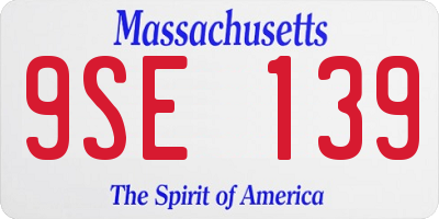 MA license plate 9SE139