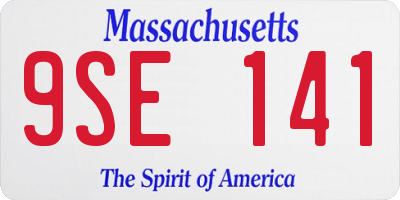 MA license plate 9SE141