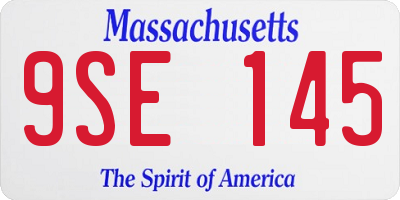 MA license plate 9SE145