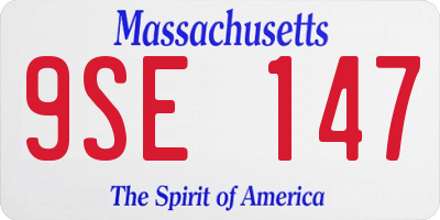 MA license plate 9SE147
