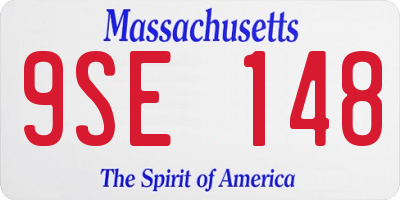 MA license plate 9SE148