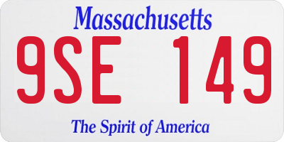MA license plate 9SE149