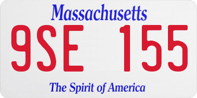MA license plate 9SE155