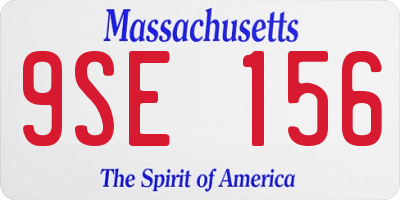 MA license plate 9SE156