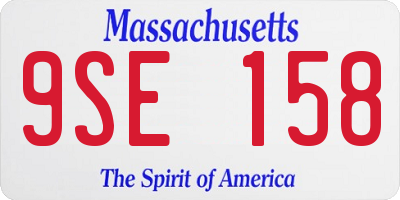MA license plate 9SE158