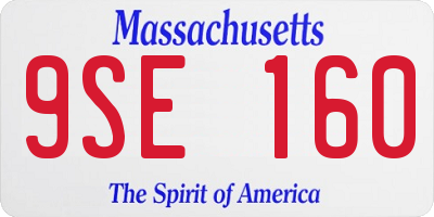 MA license plate 9SE160