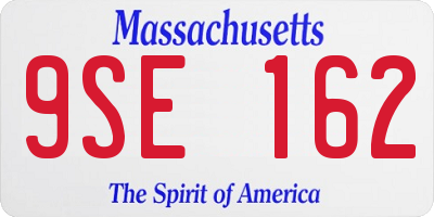 MA license plate 9SE162