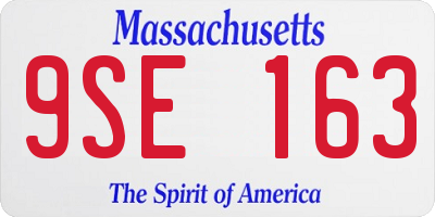 MA license plate 9SE163