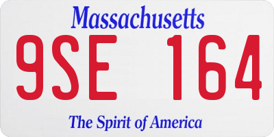 MA license plate 9SE164