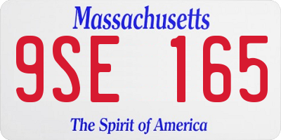 MA license plate 9SE165