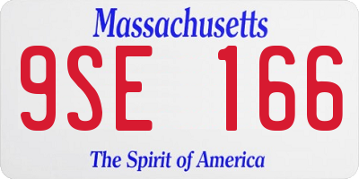 MA license plate 9SE166