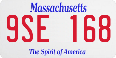 MA license plate 9SE168