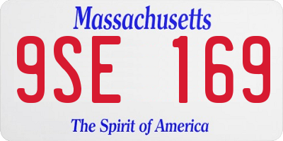 MA license plate 9SE169
