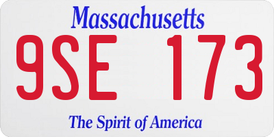 MA license plate 9SE173