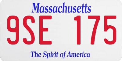 MA license plate 9SE175