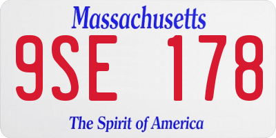 MA license plate 9SE178