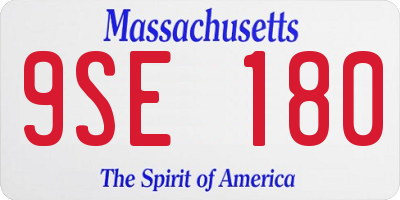 MA license plate 9SE180