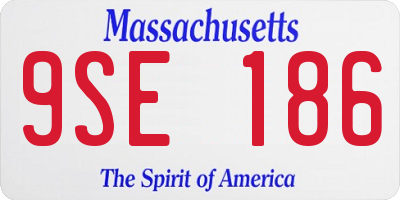 MA license plate 9SE186