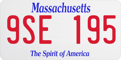 MA license plate 9SE195