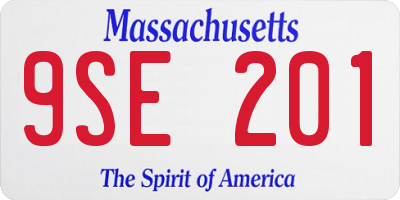 MA license plate 9SE201