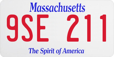 MA license plate 9SE211