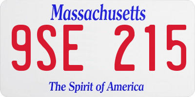 MA license plate 9SE215