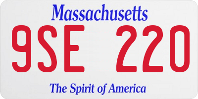 MA license plate 9SE220