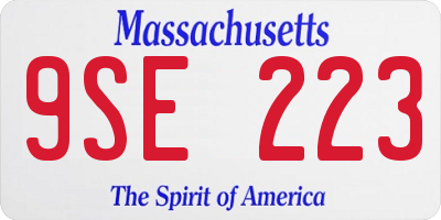 MA license plate 9SE223