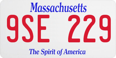 MA license plate 9SE229
