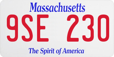 MA license plate 9SE230