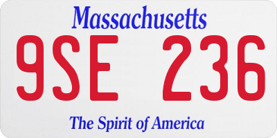 MA license plate 9SE236