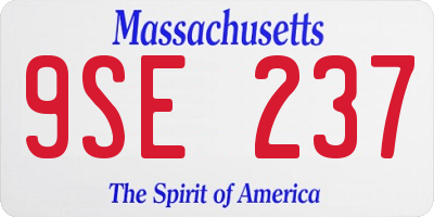 MA license plate 9SE237