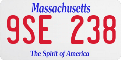 MA license plate 9SE238