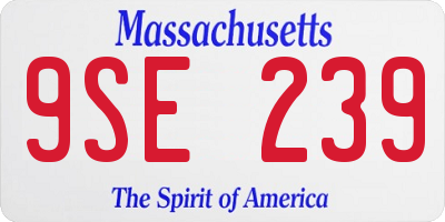 MA license plate 9SE239