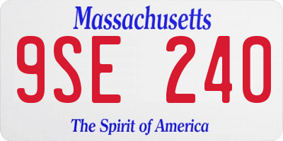 MA license plate 9SE240