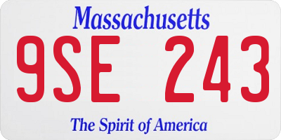 MA license plate 9SE243