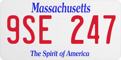 MA license plate 9SE247