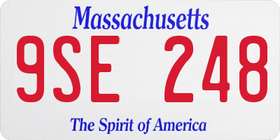 MA license plate 9SE248