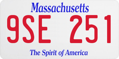 MA license plate 9SE251