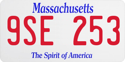 MA license plate 9SE253