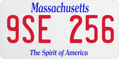 MA license plate 9SE256