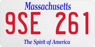 MA license plate 9SE261